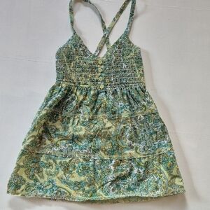 Y2K Green Paisley Halter Top